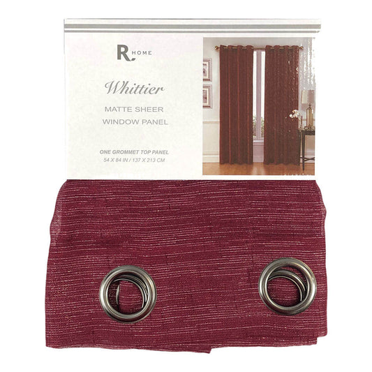 Cortina Regal Home Whittier Stripe Con Aros 52" x 84" - Rojo Vino