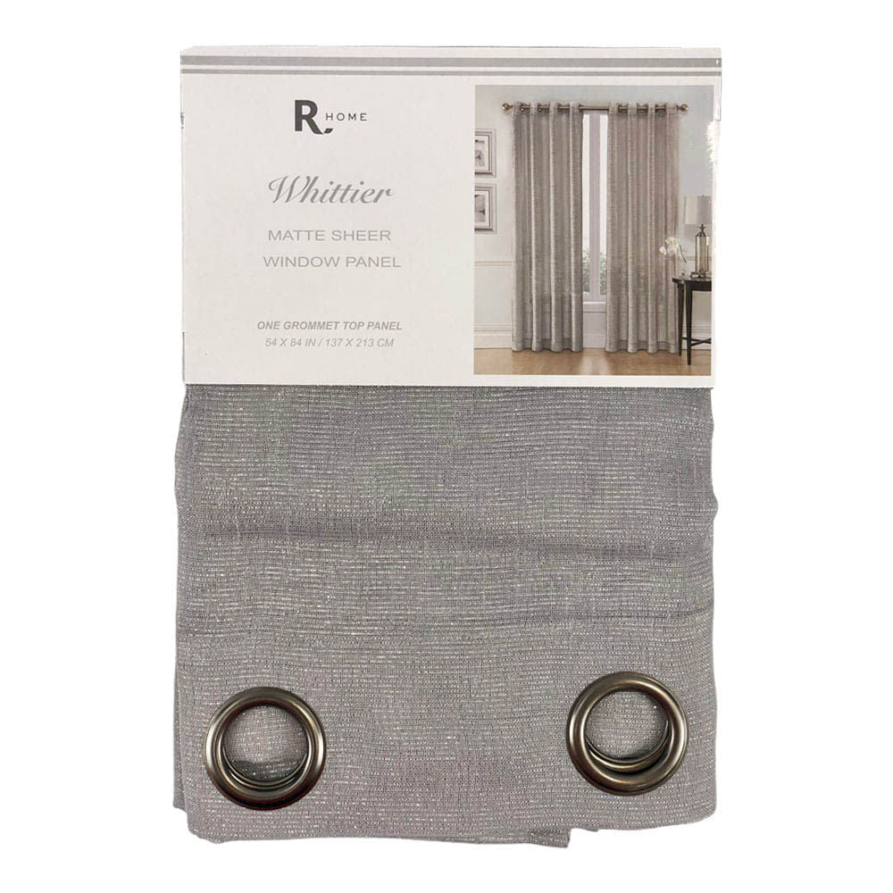 Cortina Regal Home Whittier Stripe Con Aros 52" x 84" - Gris