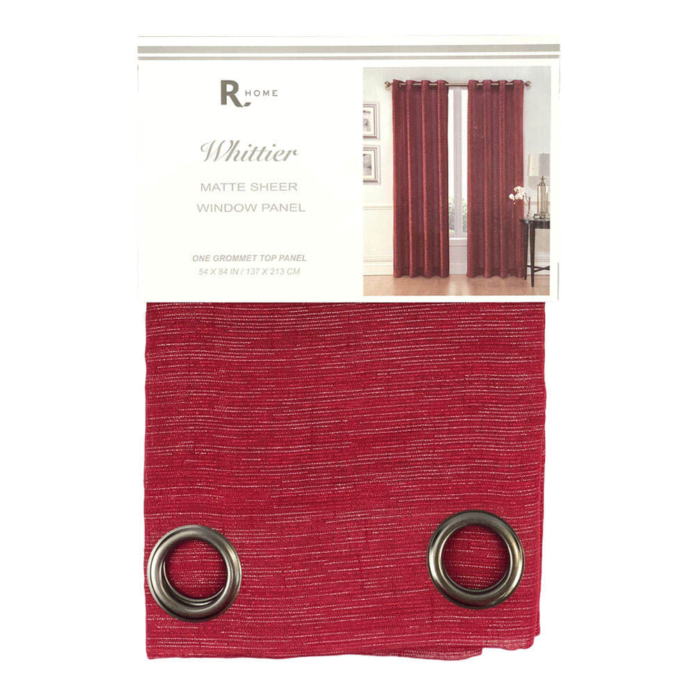 Cortina Regal Home Whittier Stripe Con Aros 52" x 84" - Rojo Vino