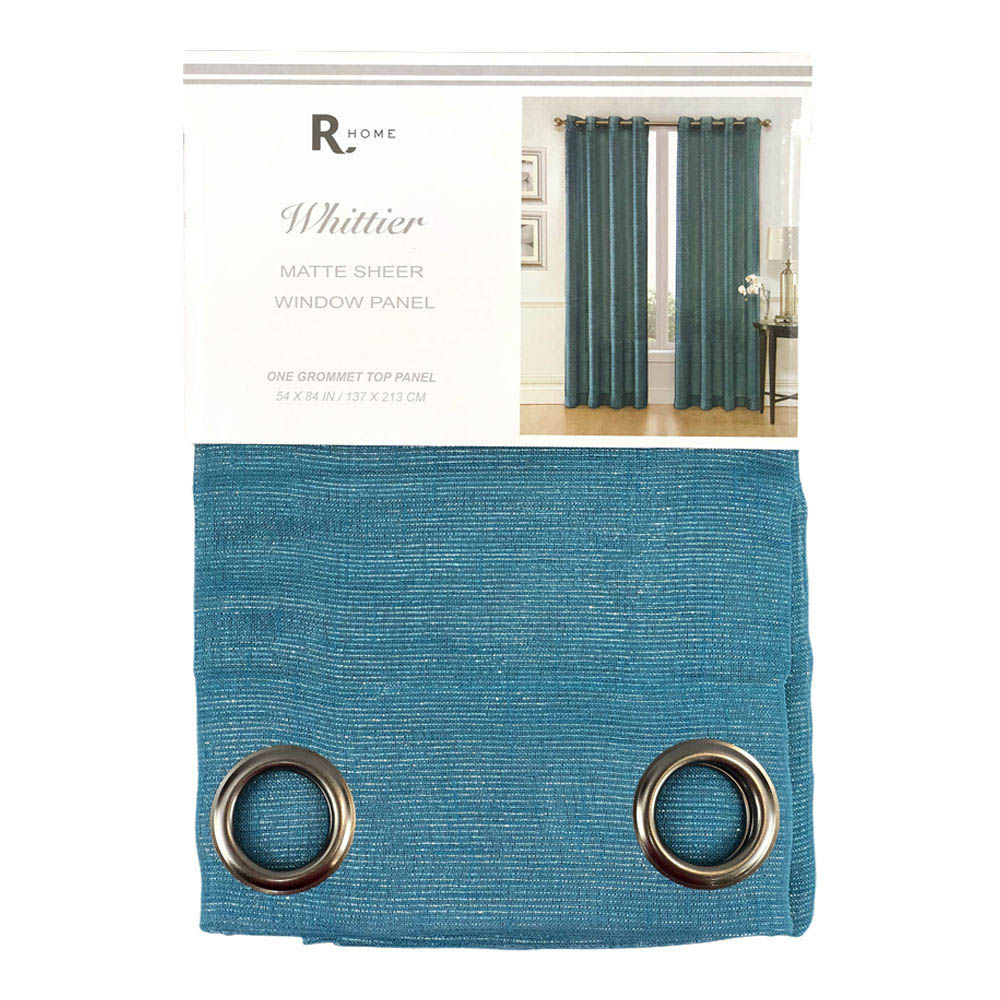 Cortina Regal Home Whittier Stripe Con Aros 52" x 84" - Aguamarina oscuro