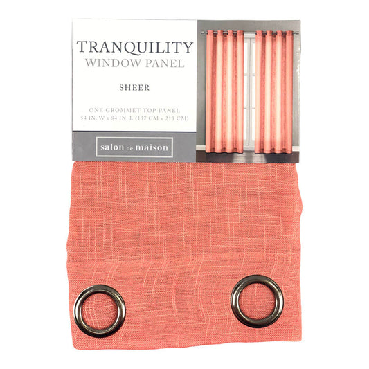 Cortina Regal Home Tranquility Con Aros 54" x 84" - Coral oscuro