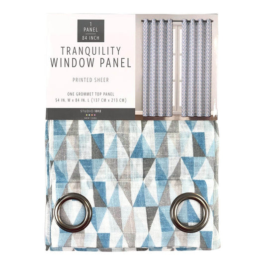 Cortina Regal Home Tranquility Con Aros 54" x 84" - Azul claro