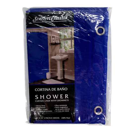 Cortina Para Baño Scarlett Classic 70" x 72" Con Aros - Azul