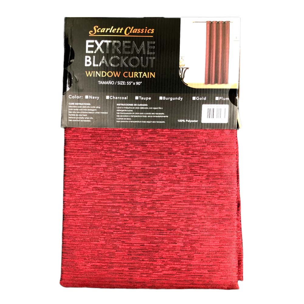 Cortina Scarlett Classic Extreme Blackout 55" x 90" - Rojo oscuro