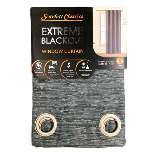 Cortina Scarlett Classic Extreme Blackout 55" x 90" - Gris Oscuro