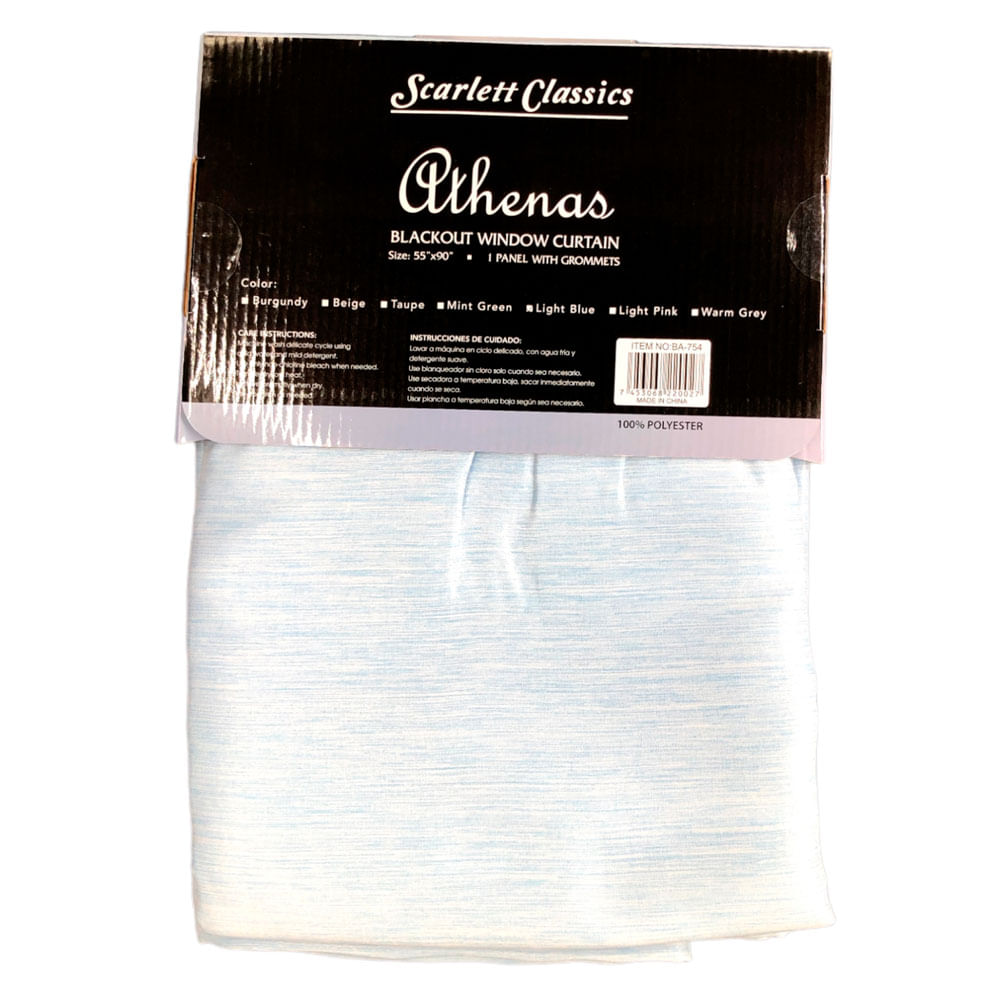 Cortina Scarlett Classic Athenas Blackout 55" x 90" - Aguamarina claro