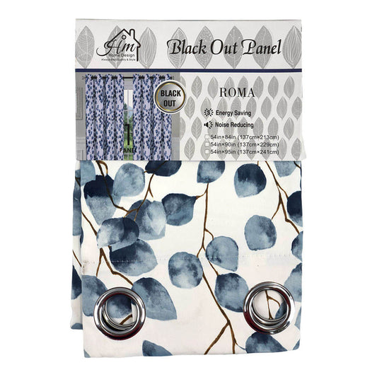 Cortina Home Desing Roma con Aros 54" x 84" - Azul