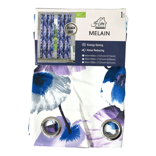 Cortina Home Design Melain Blackout Con Aros 54" x 90" - Azul Marino