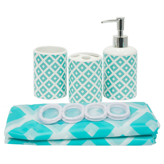 Accesorios para Baño Four Seasons 16 piezas Turquesa