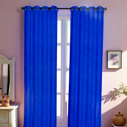 Cortina Amanda Azul / Lord Club / Blackout con Aros / 54"x84"