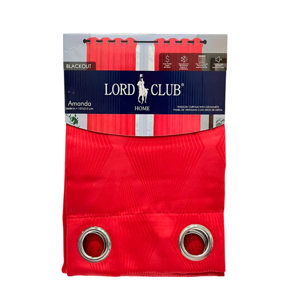 Cortina Amanda Red / Lord Club / Blackout con Aros / 54"x84"
