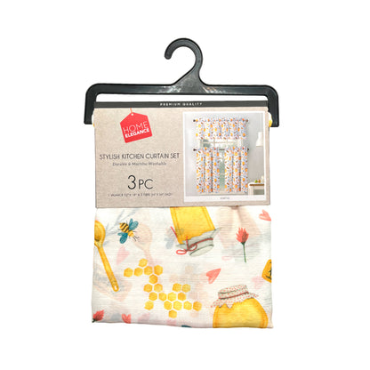 Cortina Para Cocina / Honey / Home Elegance /3 Piezas / Estampada