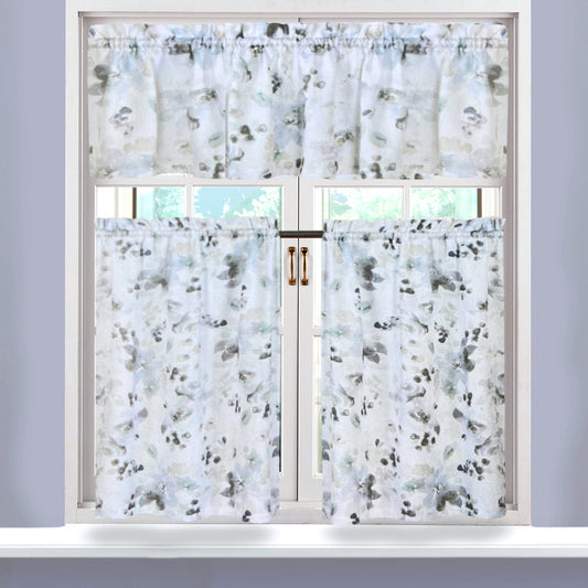 Cortina de Cocina Oliver Regal Home 56" x 36" / 3 Piezas / Estampada - Gris