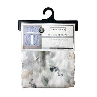 Cortina de Cocina Oliver Regal Home 56" x 36" / 3 Piezas / Estampada - Gris