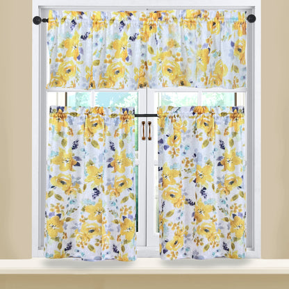 Cortina de Cocina Oliver Regal Home 56" x 36" / 3 Piezas / Estampada - Amarillo