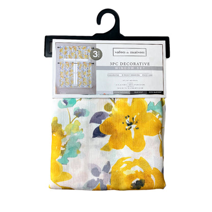 Cortina de Cocina Oliver Regal Home 56" x 36" / 3 Piezas / Estampada - Amarillo