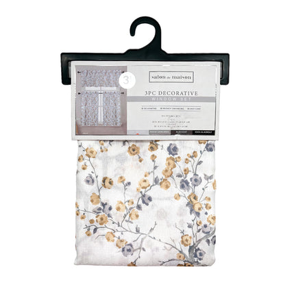 Cortina de Cocina Arlo Regal Home 56" x 36" / 3 Piezas / Estampada - Gold