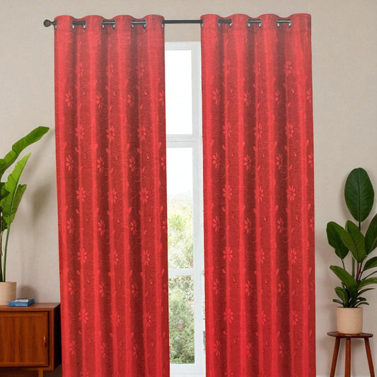 Cortina Pekin 54” X 84” Rojo C/Aros Home Elegance