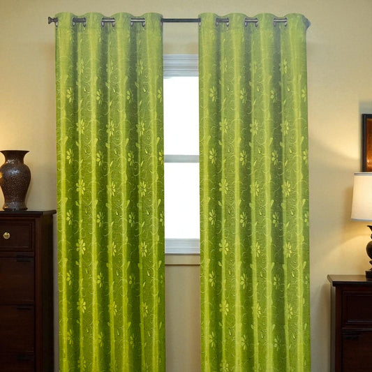Cortina Pekin 54” X 84” Green C/Aros Home Elegance