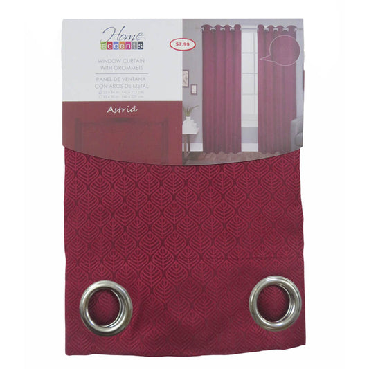 Cortina Astrid Home Elegance 55" x 84" - Rojo oscuro