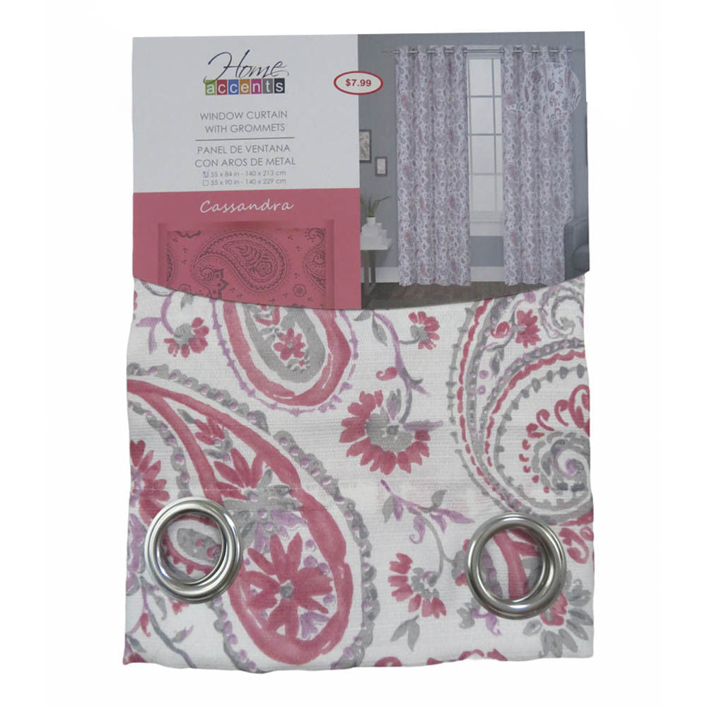 Cortina Casandra Home Elegance 55" x 84" - Rosa