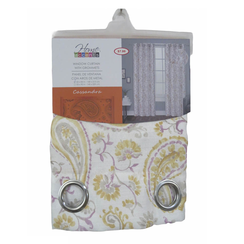 Cortina Casandra Home Elegance 55" x 84" - Naranja Claro