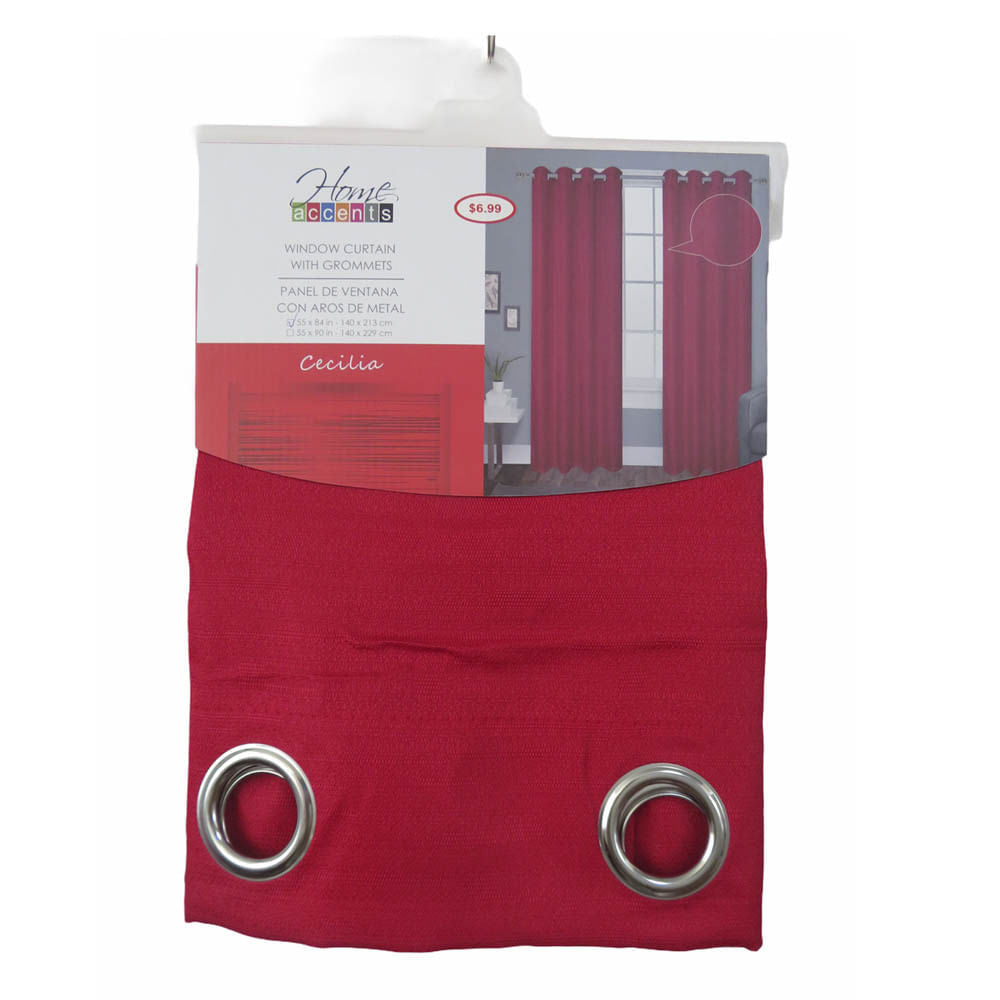 Cortina Cecilia Home Elegance 55" x 84" - Rojo