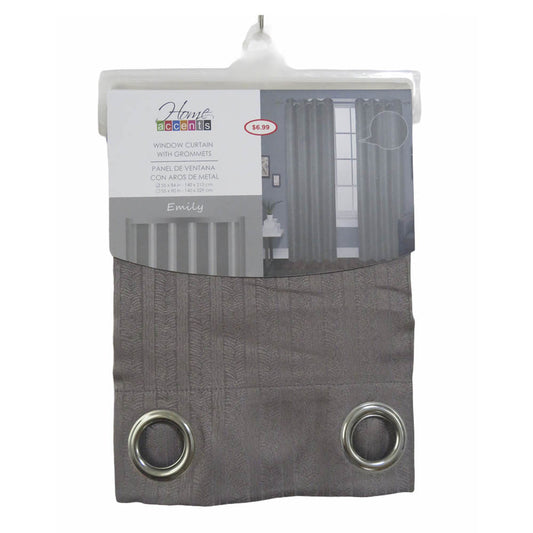 Cortina Emily Home Elegance 55" x 84" - Gris Oscuro