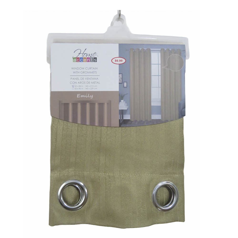 Cortina Emily Home Elegance 55" x 84" - Verde oliva