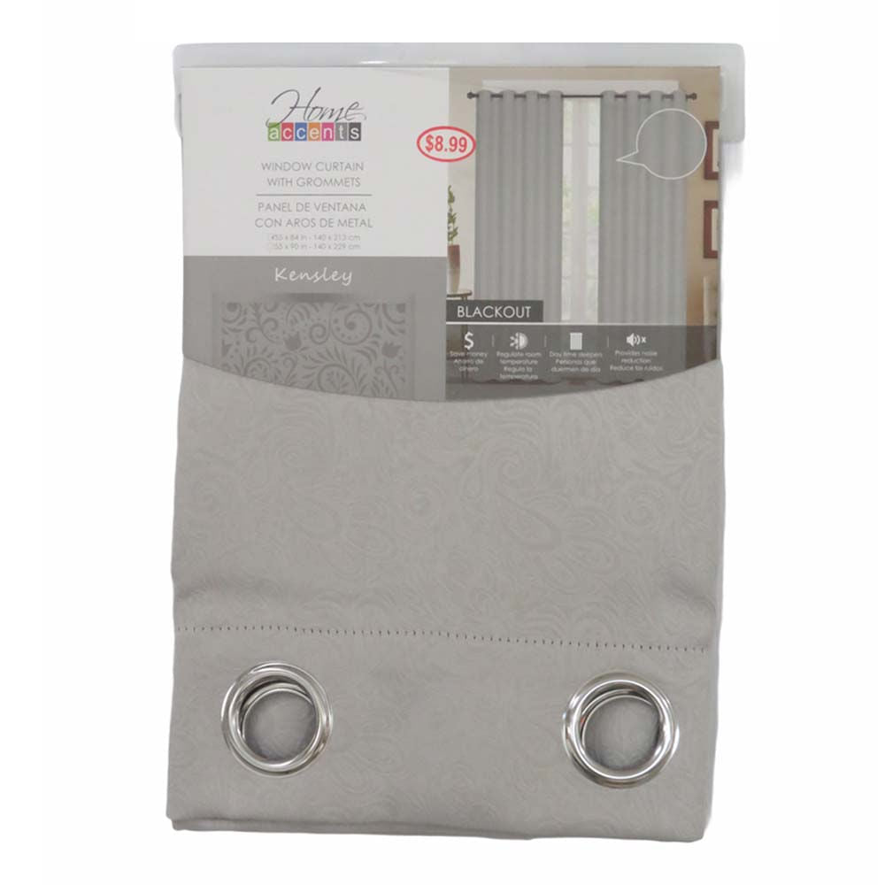Cortina Kensley Home Elegance Blackout 55" x 84" - Plateado