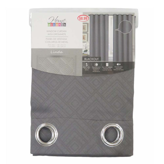 Cortina Linda Home Elegance Blackout 55" x 84" - Gris Oscuro