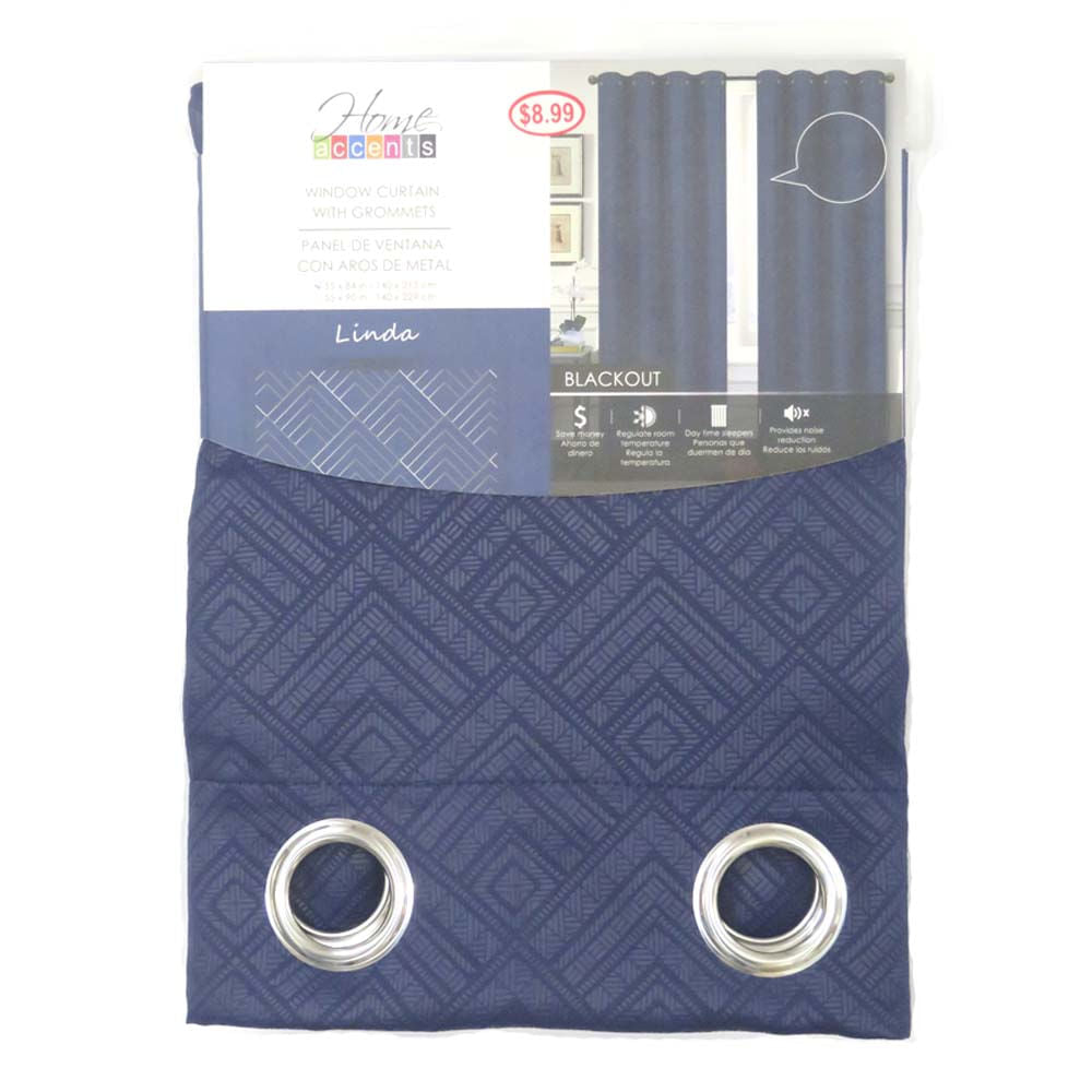 Cortina Linda Home Elegance Blackout 55" x 84" - Azul Marino