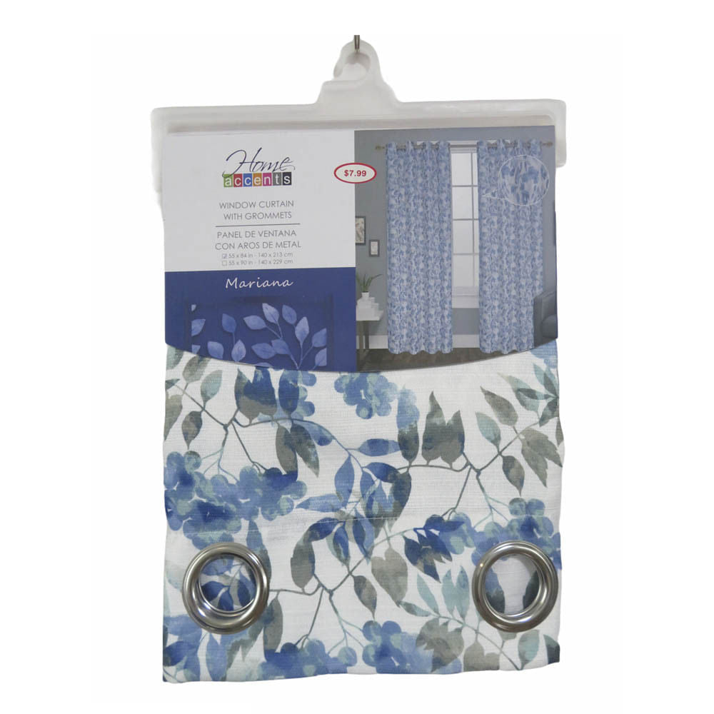 Cortina Mariana Home Elegance 55" x 84" - Azul Marino