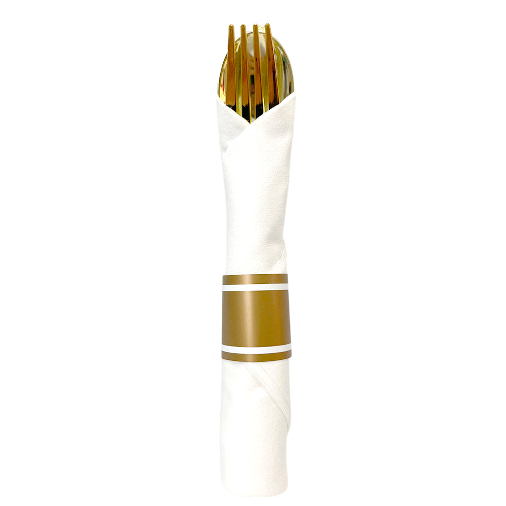 Cubierto Plástico 24 Piezas Home Elegance - Gold