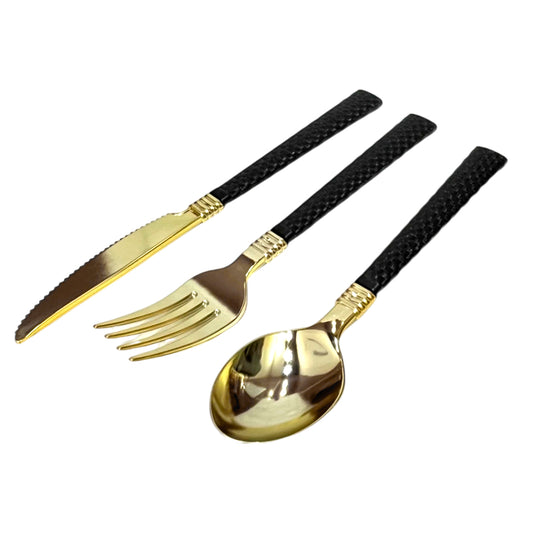 Cubiertos Reutilizables / Lillian / 36 Piezas / Negro