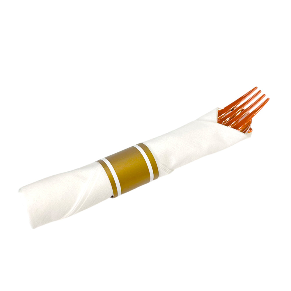 Cubiertos plásticos Home Elegance S13748 de 48 piezas color cobre.