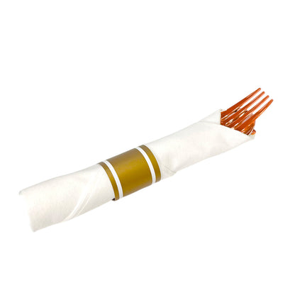 Cubiertos plásticos Home Elegance S13748 de 48 piezas color cobre.
