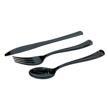 Cubiertos Desechables Lillian / 96 Piezas / Color Negro