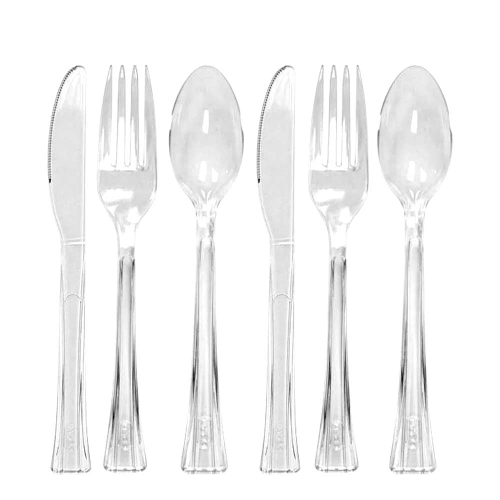 Cubiertos Desechables Lillian – 48 Piezas / Plástico Resistente