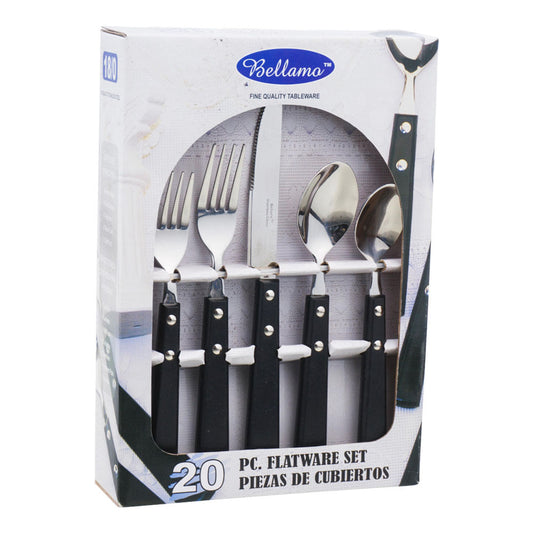 Juego de Cubiertos Four Seasons Negro 20 piezas
