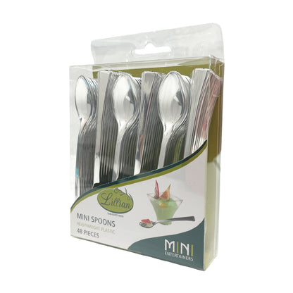 Cucharas desechables Silver pequeñas 48 piezas Lillian