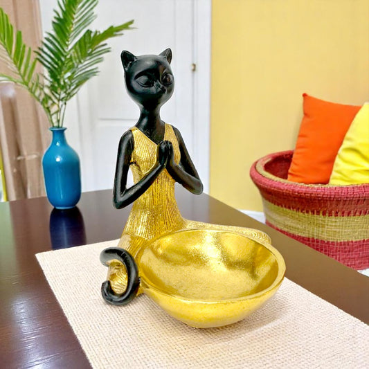 Figura Decorativa Africana Home Elegance - Diseño de Gato