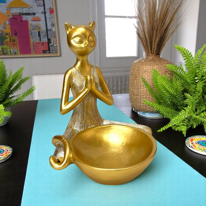 Figura Decorativa Africana Home Elegance - Diseño de Gato