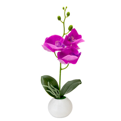 Pote Decorativo Plástico Con Orquideas Home Elegance 2" / Surtidos