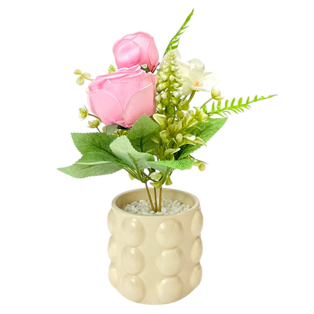 Pote Decorativo Con Rosa Home Elegance 3.4" / Surtido