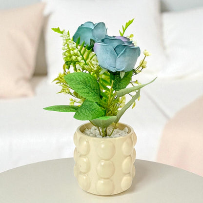 Pote Decorativo Con Rosa Home Elegance 3.4" / Surtido