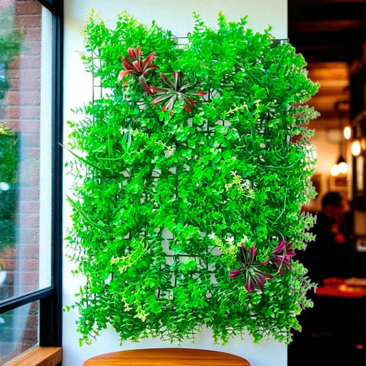 Grama Decorativa Artificiales Home Elegance Con Flores / 60cm x 40cm
