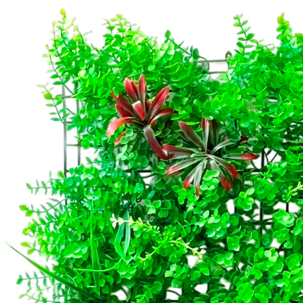 Grama Decorativa Artificiales Home Elegance Con Flores / 60cm x 40cm
