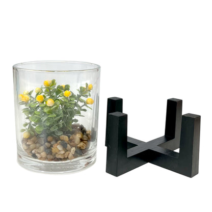 Pote Decorativo de Vidrio Home Elegance 4" / Con Plantita / Surtido