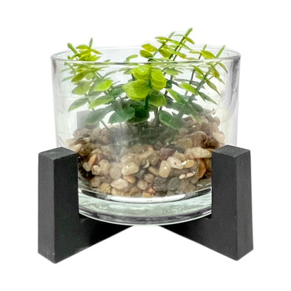 Pote Decorativo de Vidrio Home Elegance 3.1"x4.3" / Con Plantita / Surtido